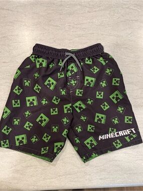 Minecraft Black & Green Creeper Swim Shorts